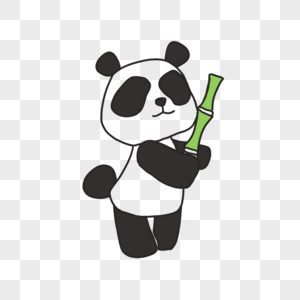 抱着竹子的熊猫简笔画图片
