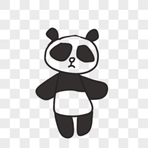 站着的熊猫简笔画图片