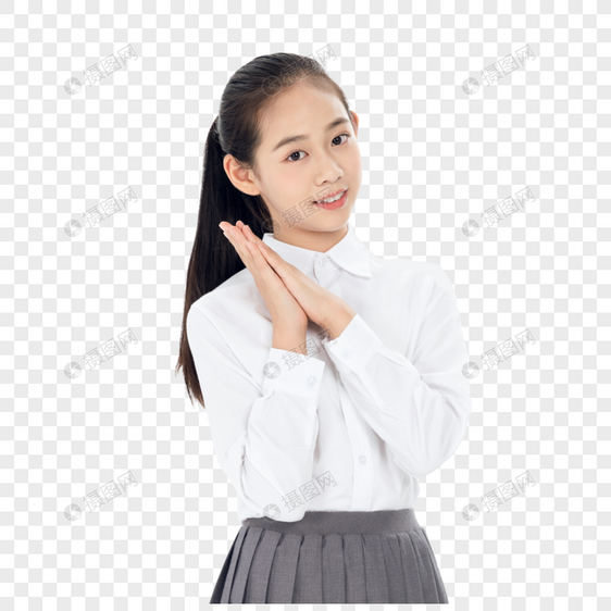 中学生女孩祈福图片