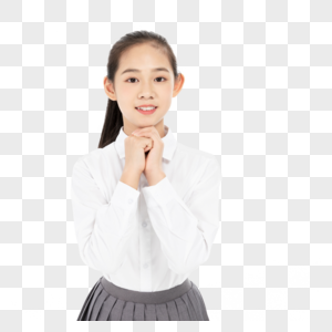 中学生女孩祈福高清图片