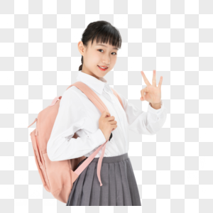 中学生女孩ok手势图片