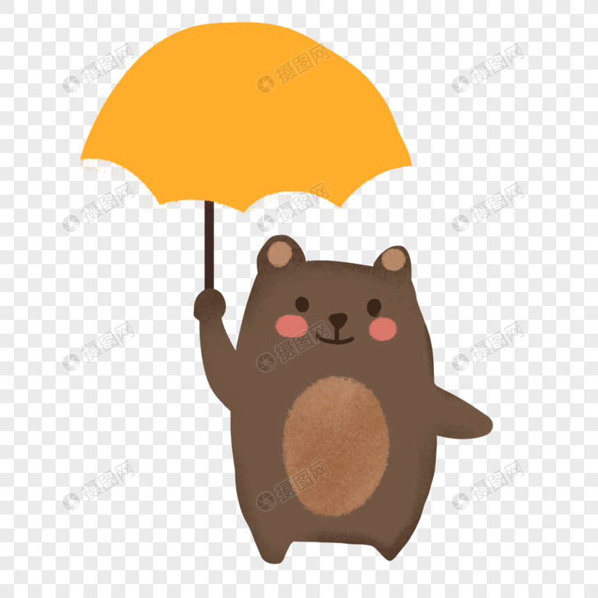打伞的小熊图片