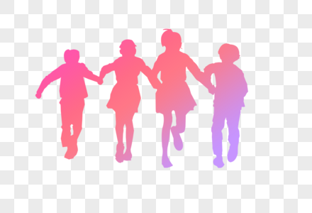 网球剪影奔跑的彩色人物剪影素材