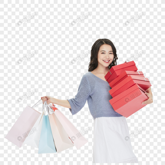 年轻女性消费购物图片