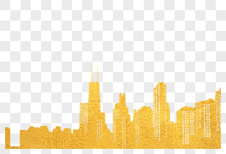城市金色剪影高清图片