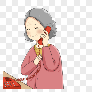 老打电话的母亲素材