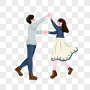 表白节跳舞的情侣图片