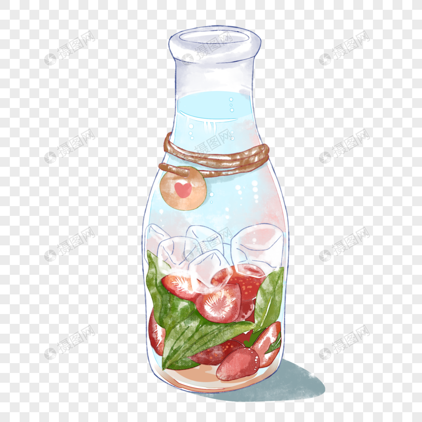 夏天果汁饮料插画图片