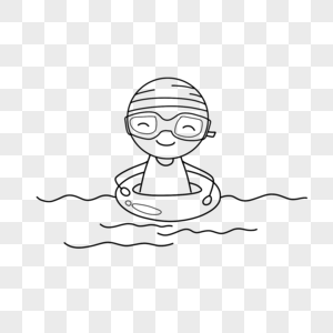 火柴人祝福生日快乐游泳的小人简笔画素材