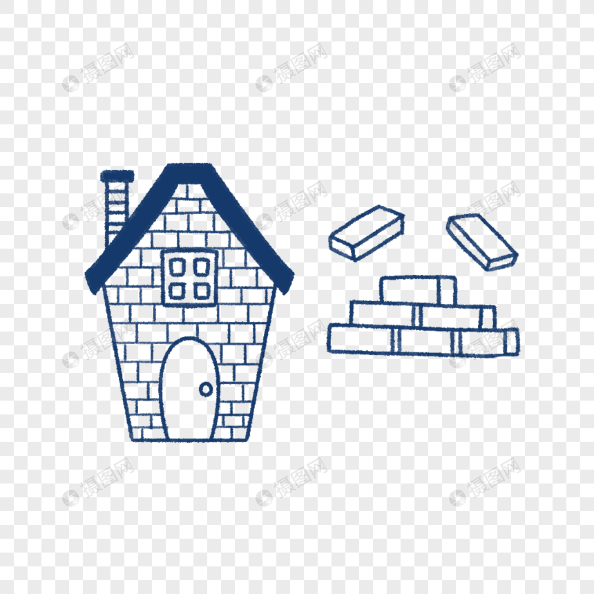 砖房简笔画