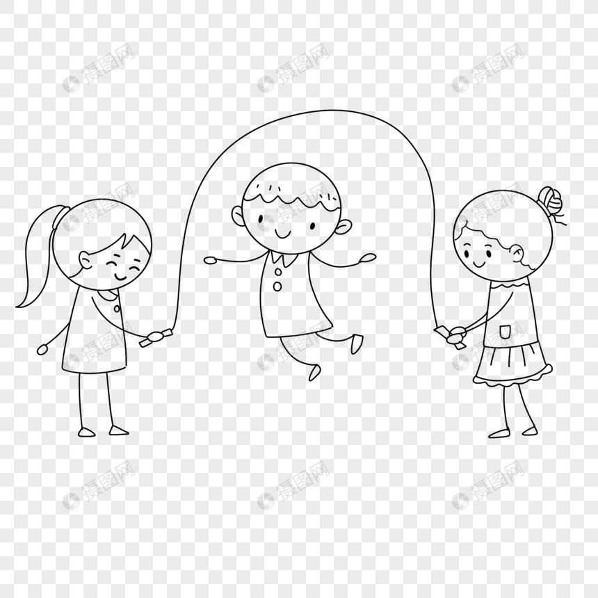 跳绳的小人简笔画