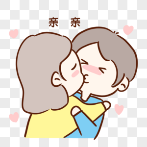 情侣亲亲图片素材