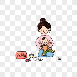 新手妈妈带孩子场景图片