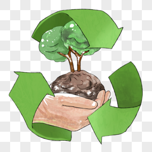 环境保护可循环插画图片