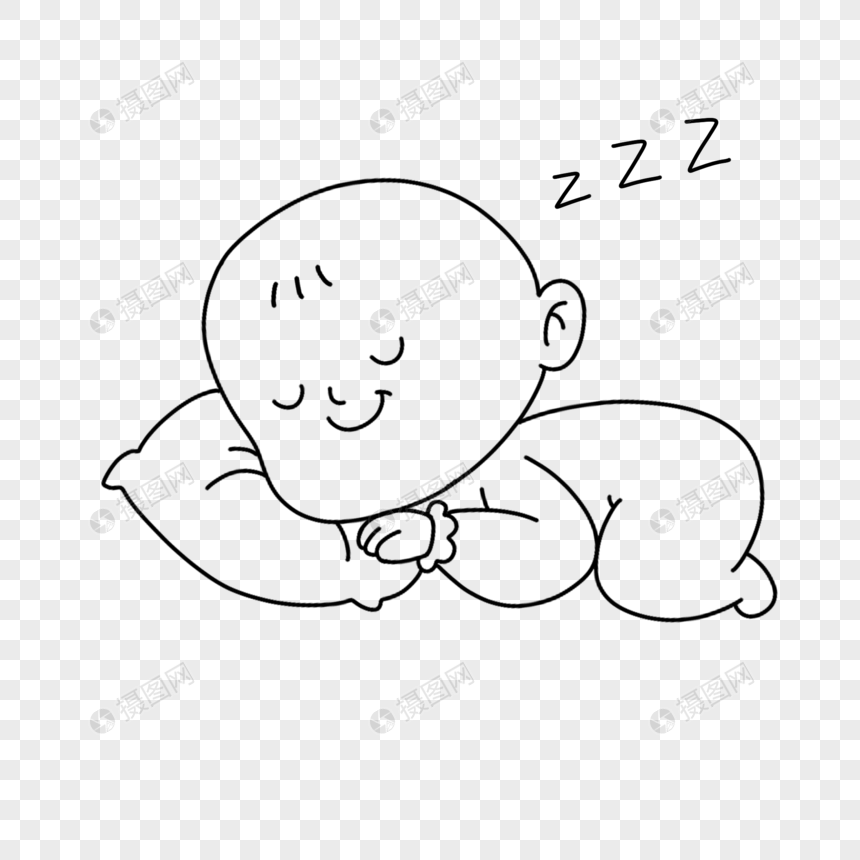 儿童睡觉的简笔画图片