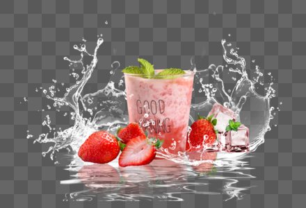 夏日清凉草莓饮品图片
