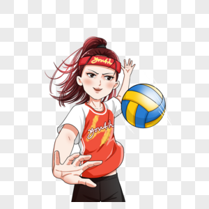 打排球的女生图片素材
