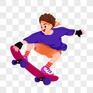 滑滑板的青年图片