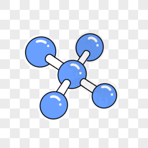 蓝细胞手绘分子结构高清图片