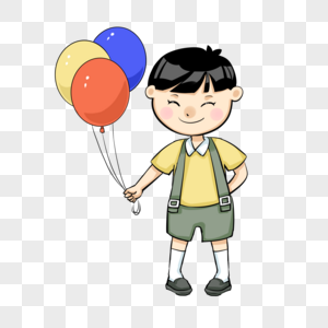 男孩和彩气球图片