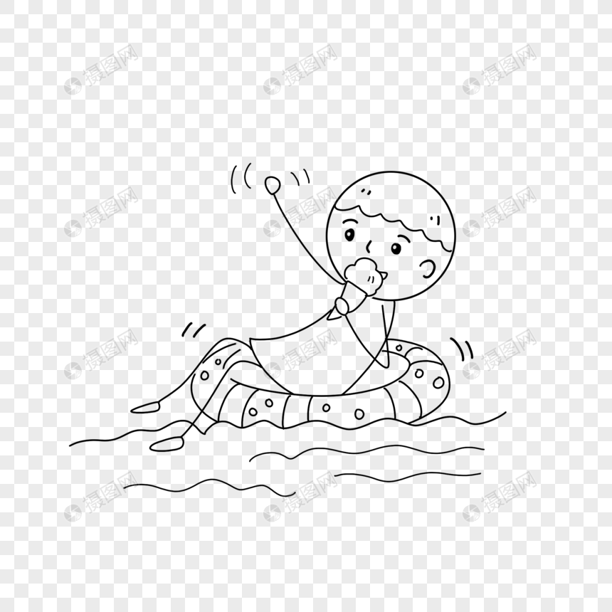 å¤å­£ååœ¨æ¸¸æ³³åœˆä¸Šåƒå†°æ¿€å‡Œçš„ç