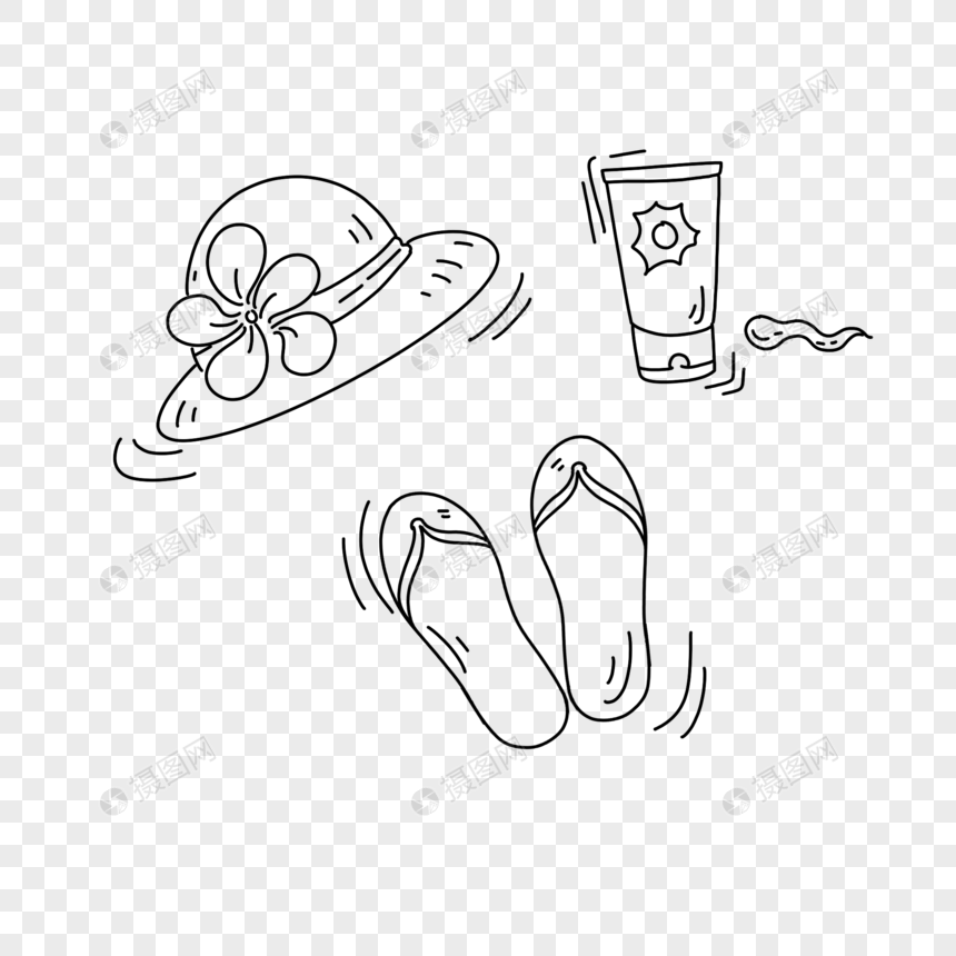 帽子拖鞋简笔画