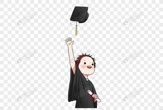 扔学士帽的毕业生图片