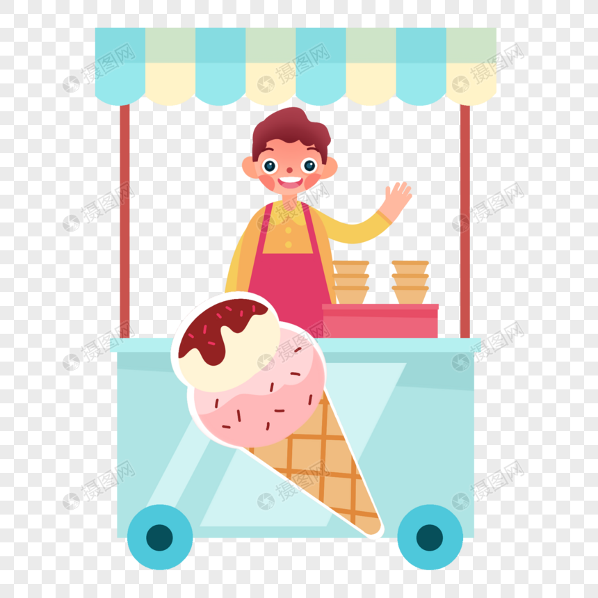 贩卖冰淇淋卡通人物图片