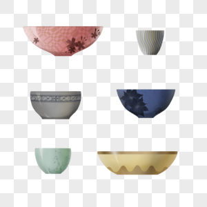 日式陶瓷碗茶杯免抠素材高清图片