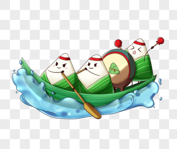 粽子划船粽子节赛龙舟高清图片