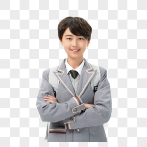 背着书包的阳光男孩形象图片素材