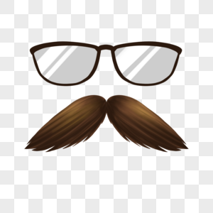 卡通手绘父亲节眼镜和胡子元素素材下载 正版素材 摄图网