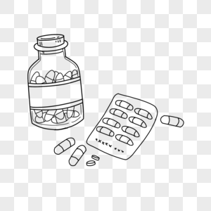 药瓶素材药物简笔画素材