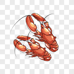 小龙虾手绘虾,图片素材