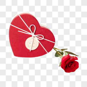 玫瑰花与礼物盒静物图片