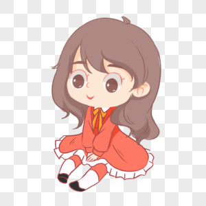 坐着发呆女孩图片