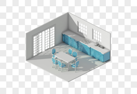 室内餐厅模型图图片