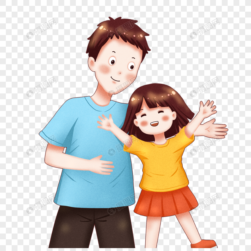 躺在地上的父女