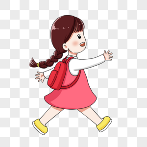 女孩上学