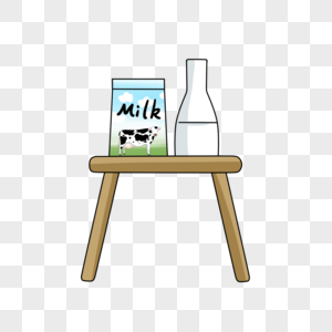 凳子上的牛奶图片