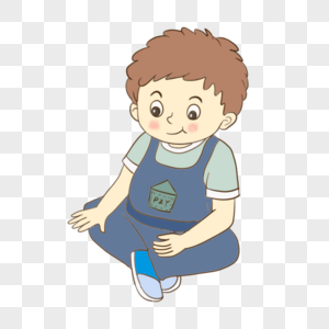 坐着的男孩图片素材