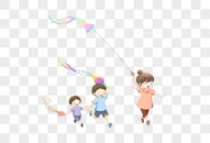 儿童节放风筝的孩子图片