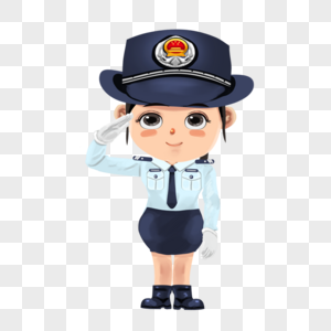 女警敬礼元素