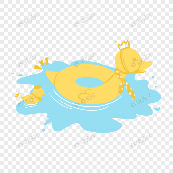 鸭子游泳圈装饰图案图片