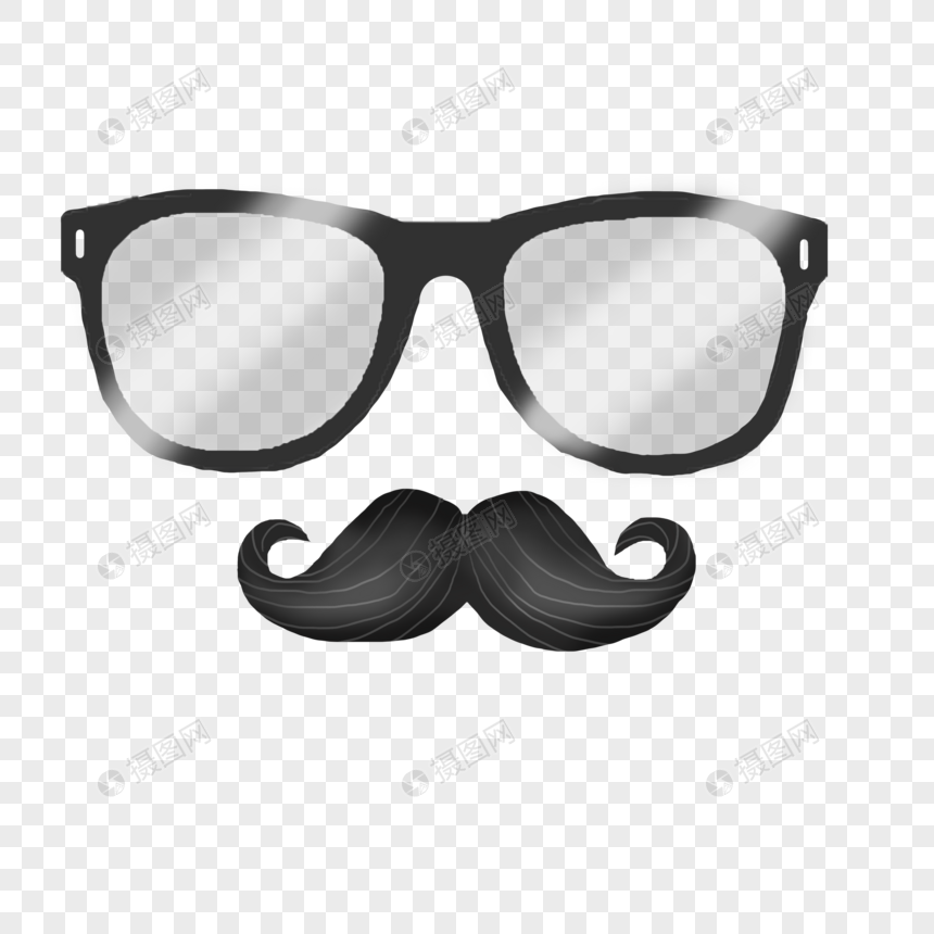 眼镜胡子元素素材下载 正版素材 摄图网