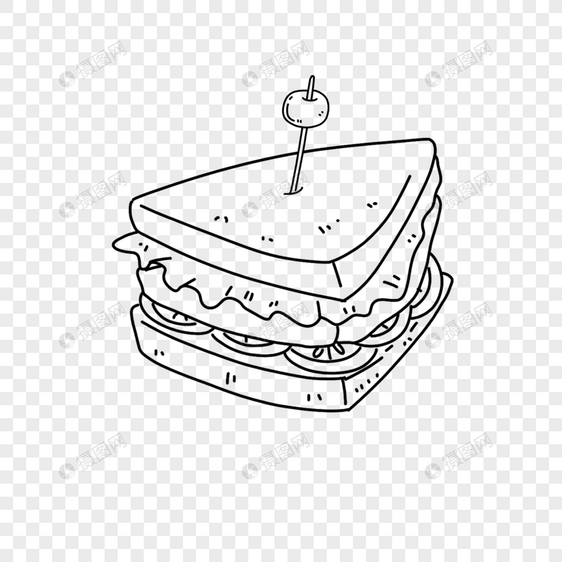 三明治简笔画图片