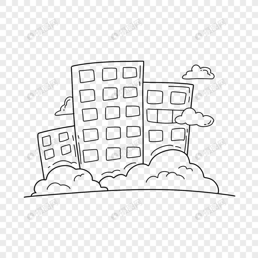 楼房简笔画