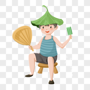 夏至扇扇子图片素材