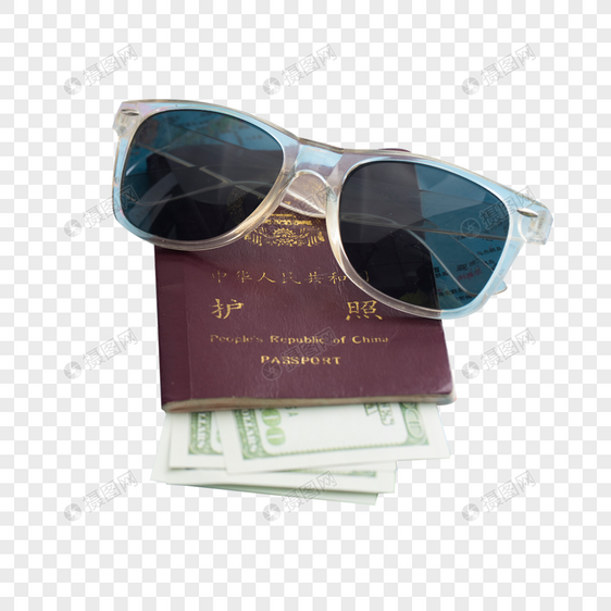 护照和墨镜图片