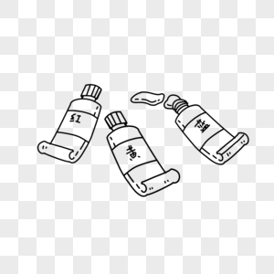 颜料简笔画图片素材